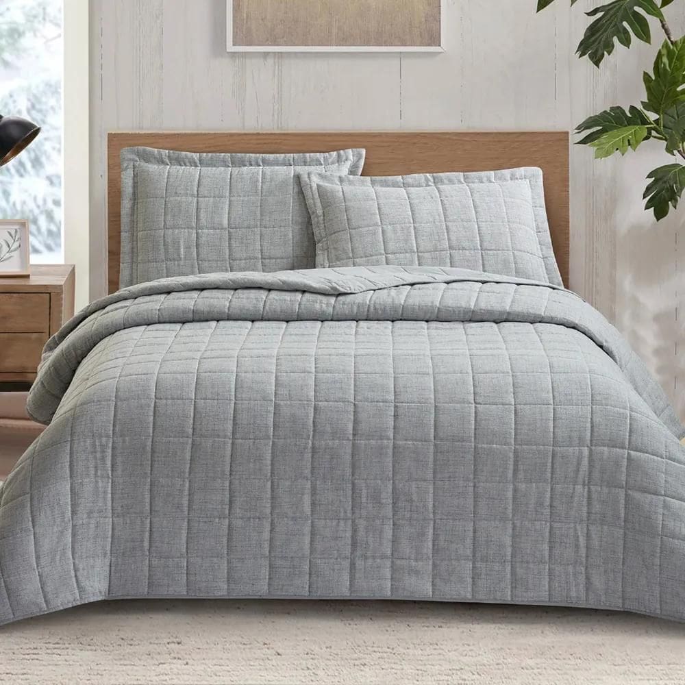 Kit Colcha / Cobre Leito Casal Sonhare Linho - Sultan Prata