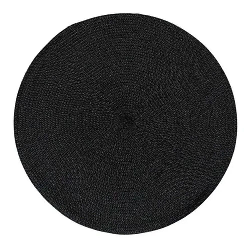 Jogo Americano Redondo 38Cm Preto 6 Unidades