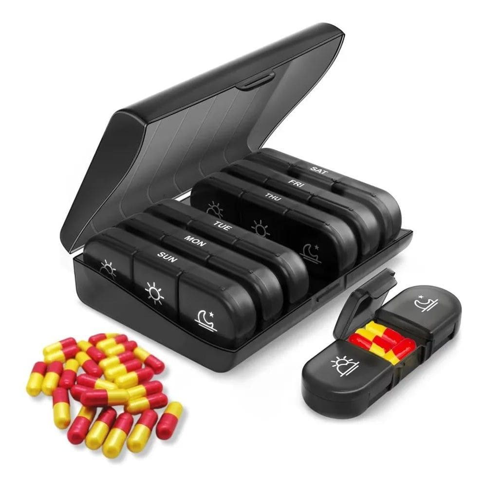 2X Porta Comprimidos Caixa Organizadora Remédio Semanal Diar
