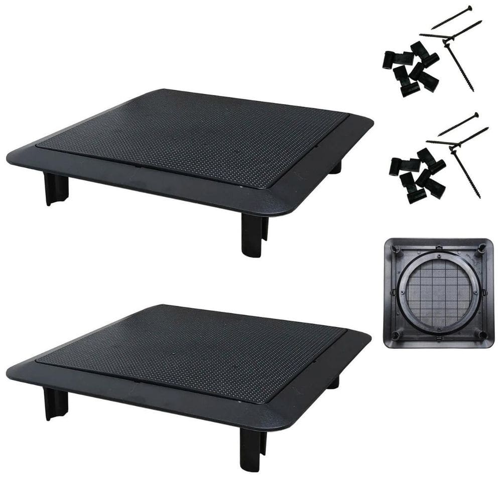 2Un Arandela Quadrada Preta 6`` S/ Alto Falante Para Embutir