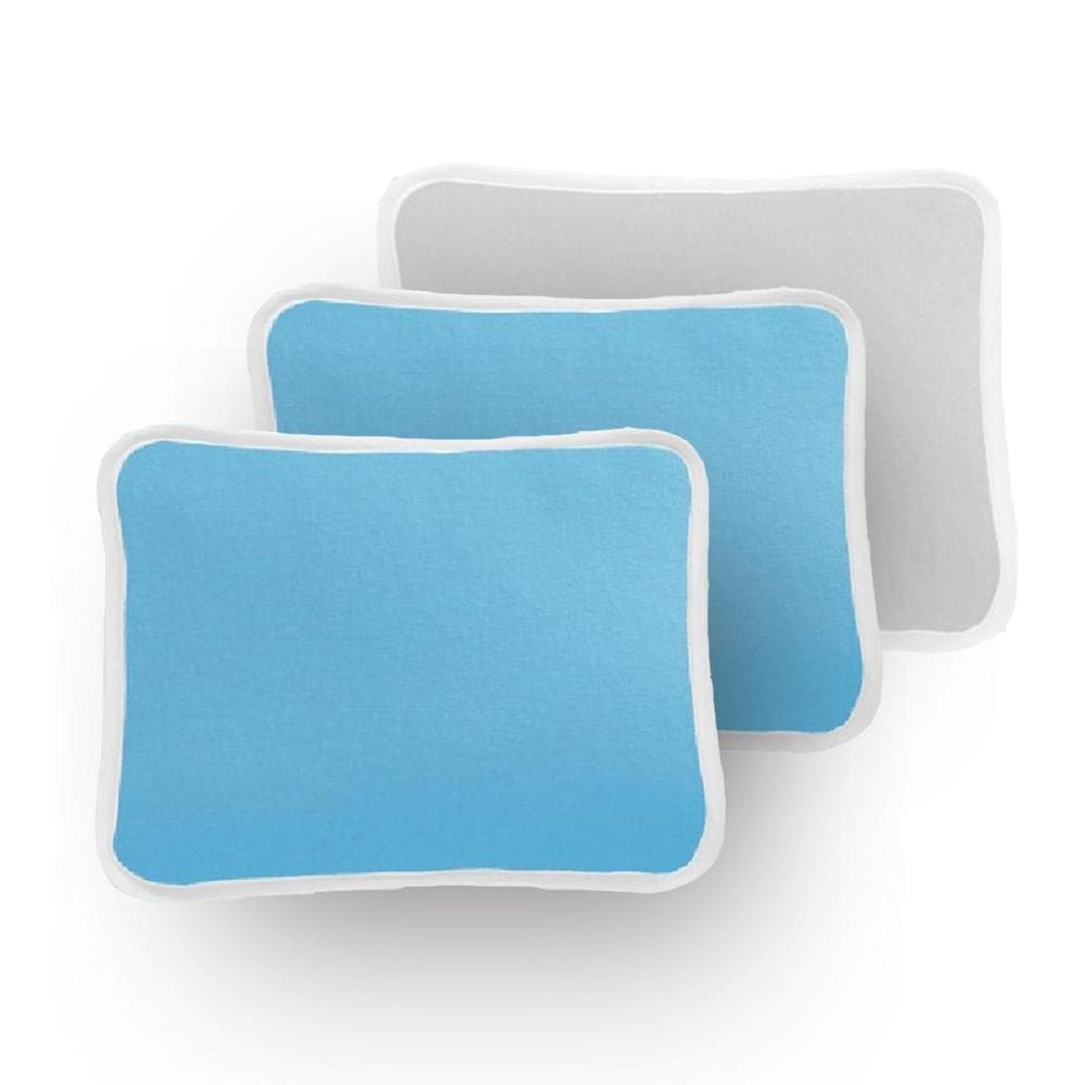 Kit 3 Fronha Lisa Travesseiro Bebê 30X40Cm Azul E Cinza