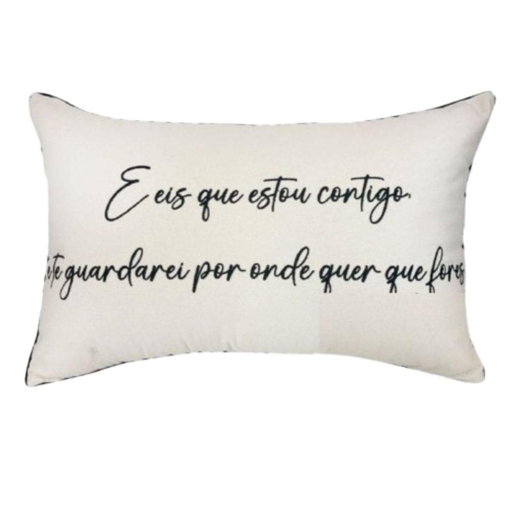 Almofada Sarja Com Frase 190-01 35X52 Decortextil