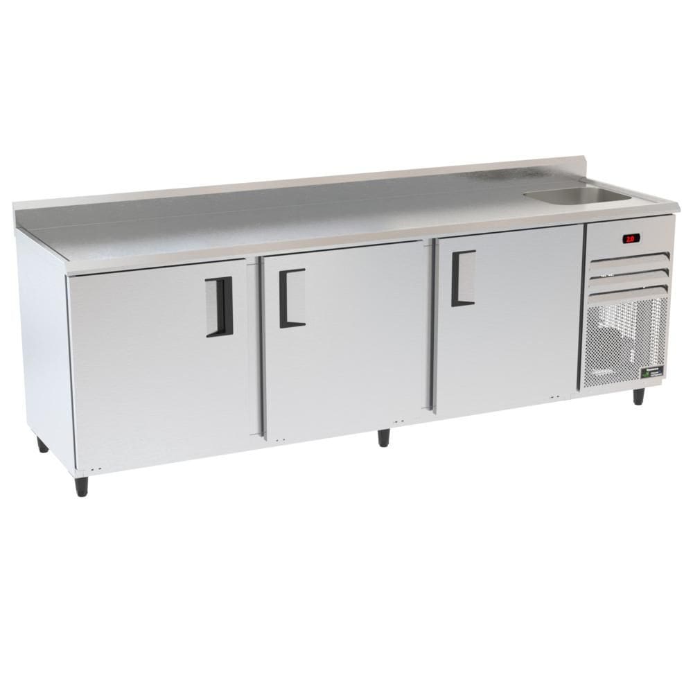 Balcão Congelados Venâncio 250cm Inox Borda Espelhada com Cuba 220V VCCH25-42302