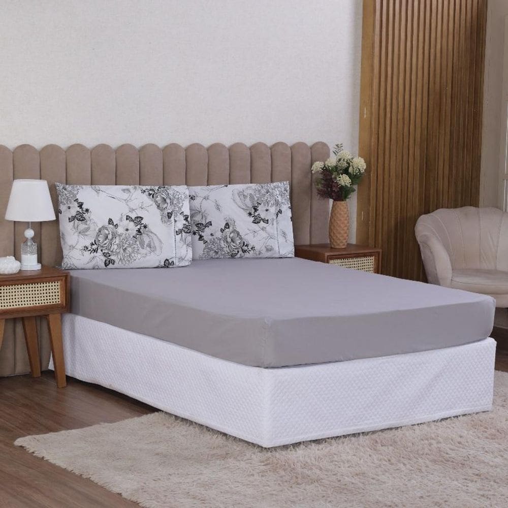 Jogo Cama Solteiro 2P Lençol + Fronha Esmeralda Percal 100%