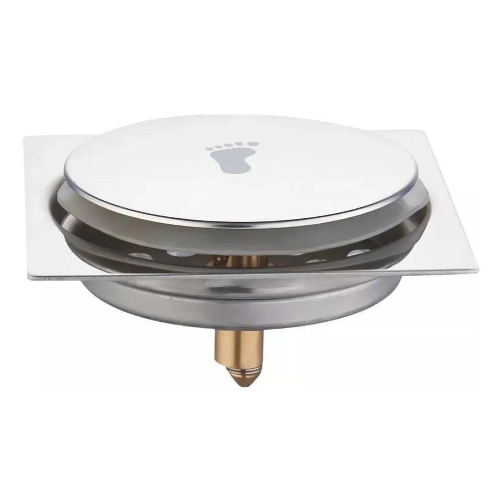 2X Ralo Inteligente Click Para Banheiro Quadrado 10X10 Cm In