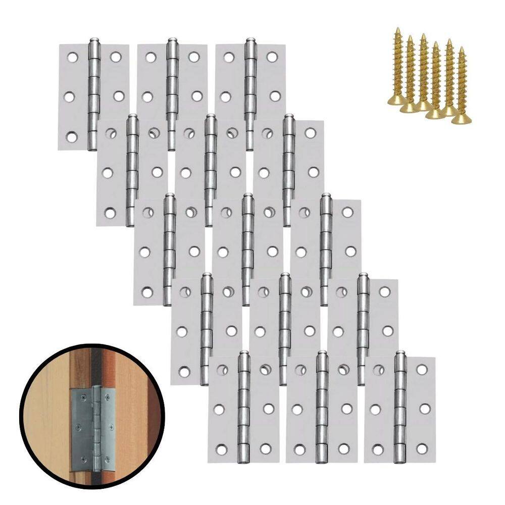 Kit 15 Dobradiças Zincada Para Porta De Madeira 6,4Cm