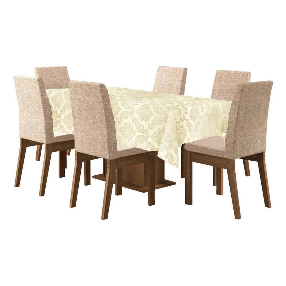 2X Toalha De Mesa De 4 Lugares Tecido Jacquard Quadrada