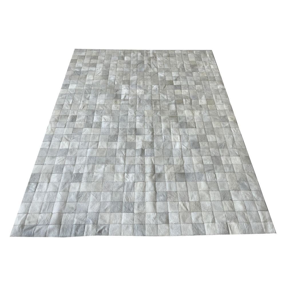 Tapete Couro Branco 1,50X2,00 Sem Borda Peças 7X7Cm Cor: