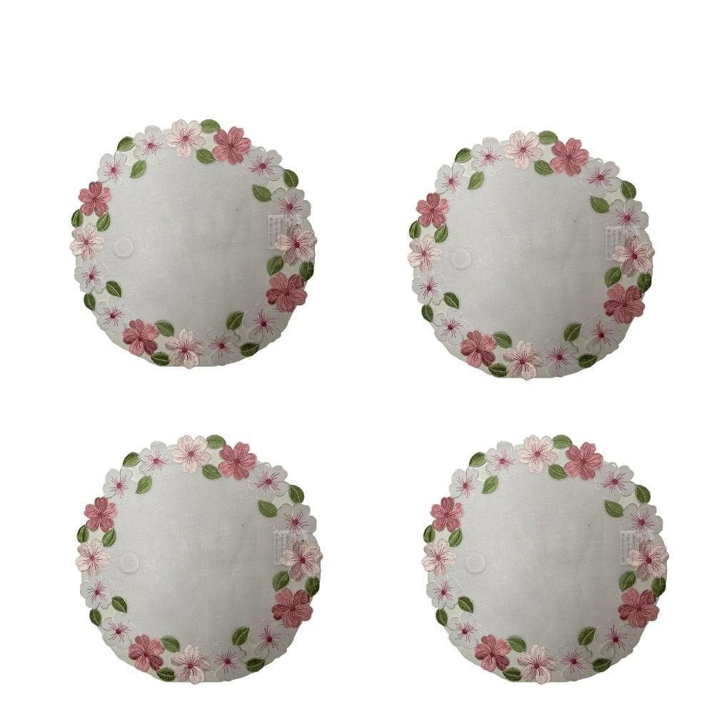 Jogo Americano Redondo 4 Peças Jardim Florido - 38 Cm