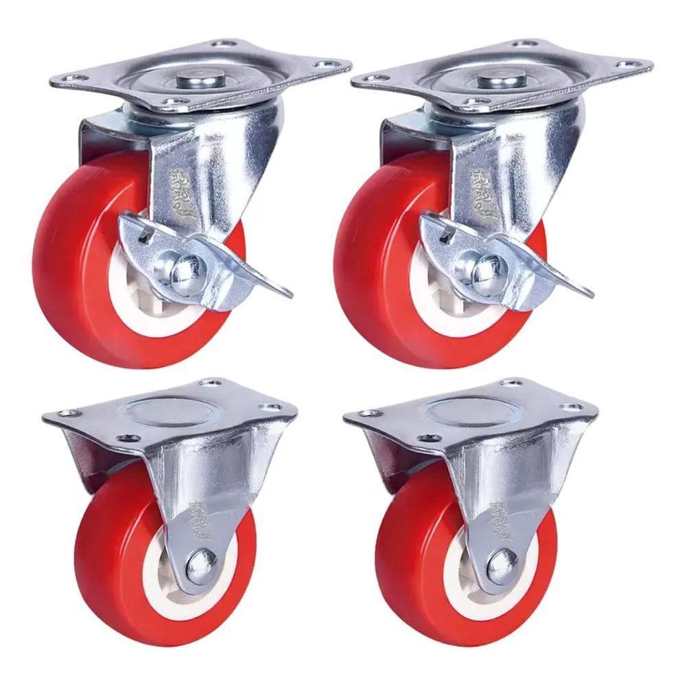 2X Kit 4 Rodinhas Para Moveis Rodizio Giratório Tamanho Da R