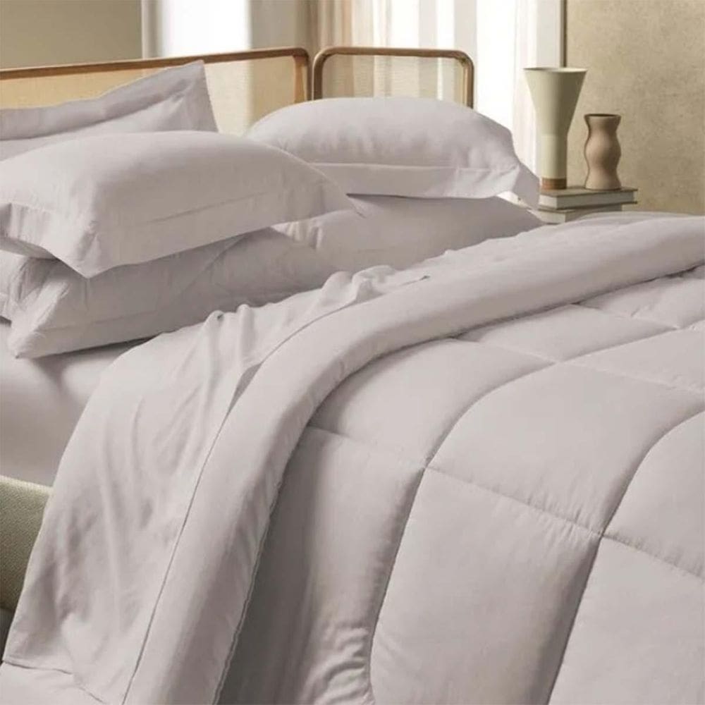Kit Colcha King Bossa 300 Fios Prata 100% Algodão Karsten