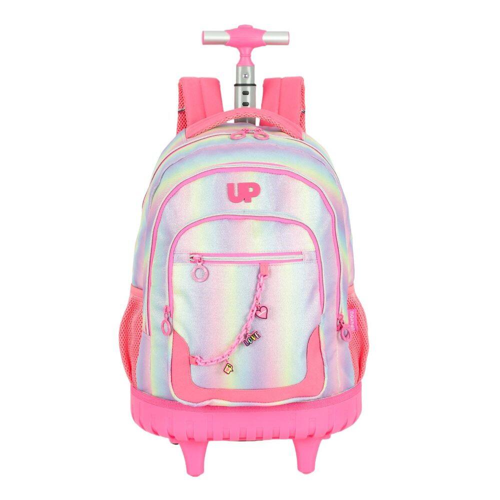 Mochila Escolar 2Em1 Costas E Rodas Up4You Listrada Degrade