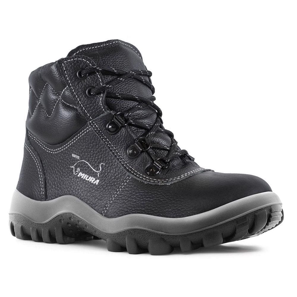 Botina Gran Luxo Preta Com Biqueira Plástica N44 Safetline