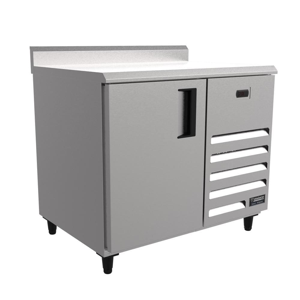 Balcão Refrigerados Venâncio 100cm Exterior Inox Interior Aluzinco Tampo Liso 127V VCFRH10-41381