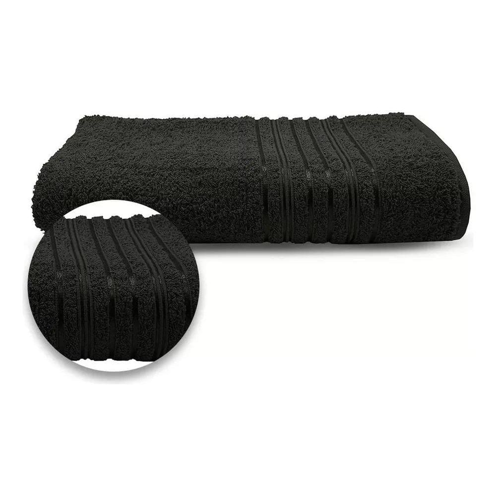 2X Toalha De Banho Algodão Lyra Camesa Cor Preto