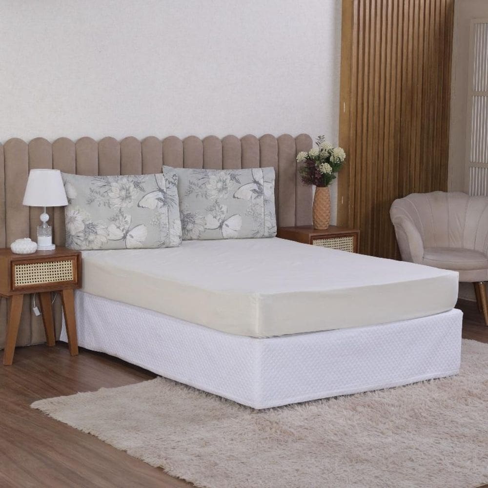 Jogo Cama King 3P Lençol + Fronha Esmeralda Percal 100%