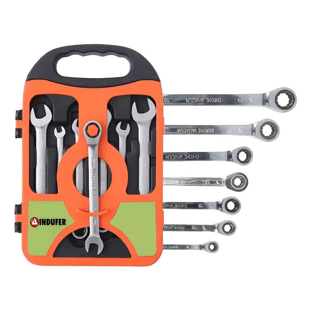 Chave Combinada Catraca Jogo De Chaves Com 7 Peças De Aço 08