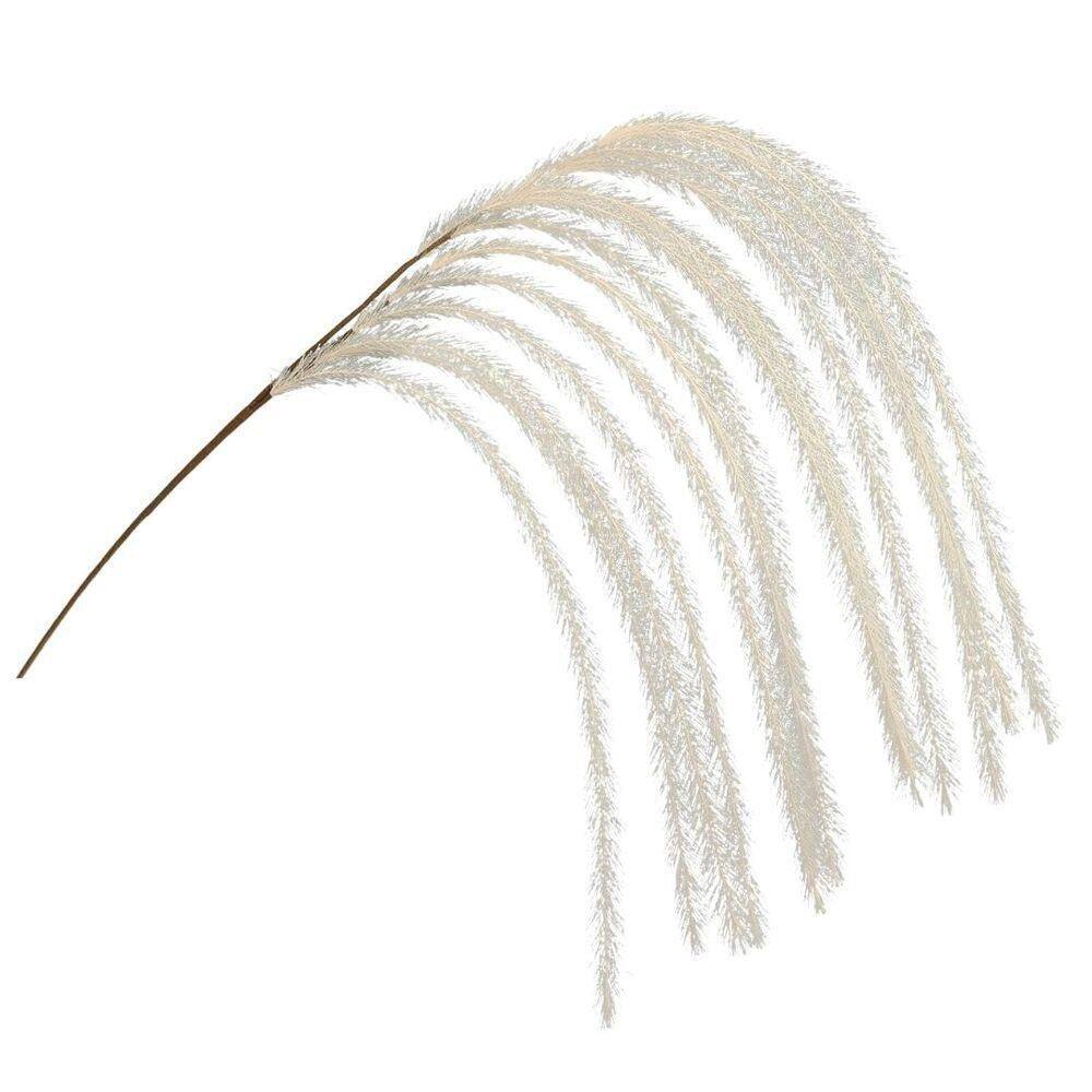 Galho Lateral Plumas Capim Pampas Off White 70cm - Magizi