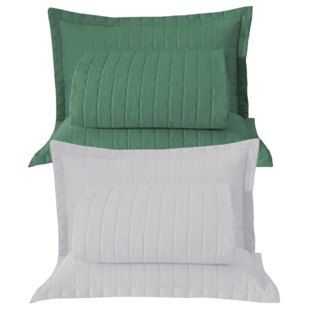 Combo 2 Kit Cobre Leito Colcha Monaco Queen Dupla Face Verde