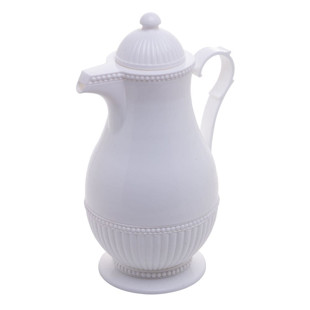 Garrafa Térmica de Plástico para Café/Chá Vintage Branca 1 Litro Lyor