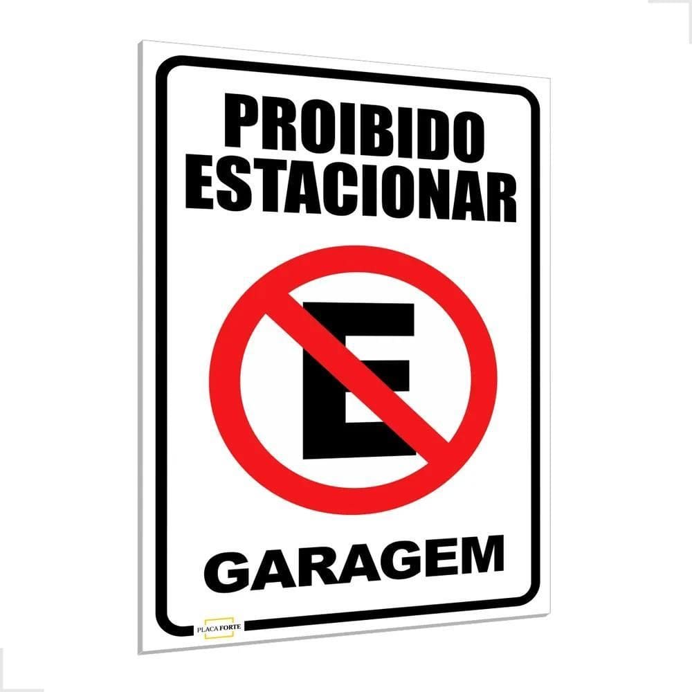 2X Placa Proibido Estacionar Carro Garagem Portao 30X20 Cm