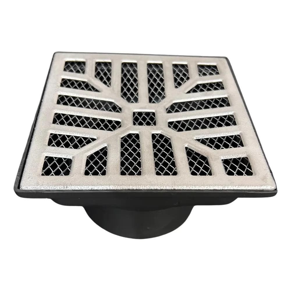 2X Ralo Linear Coletor 15X15 Saída Fundo 75Mm Grelha Alumini