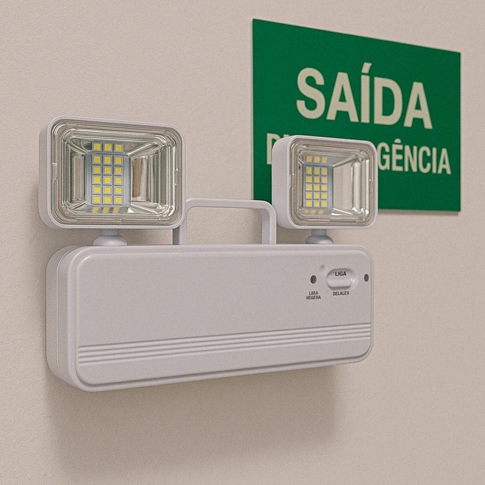 Luminária De Emergência Luz Bivolt Recarregável Kit