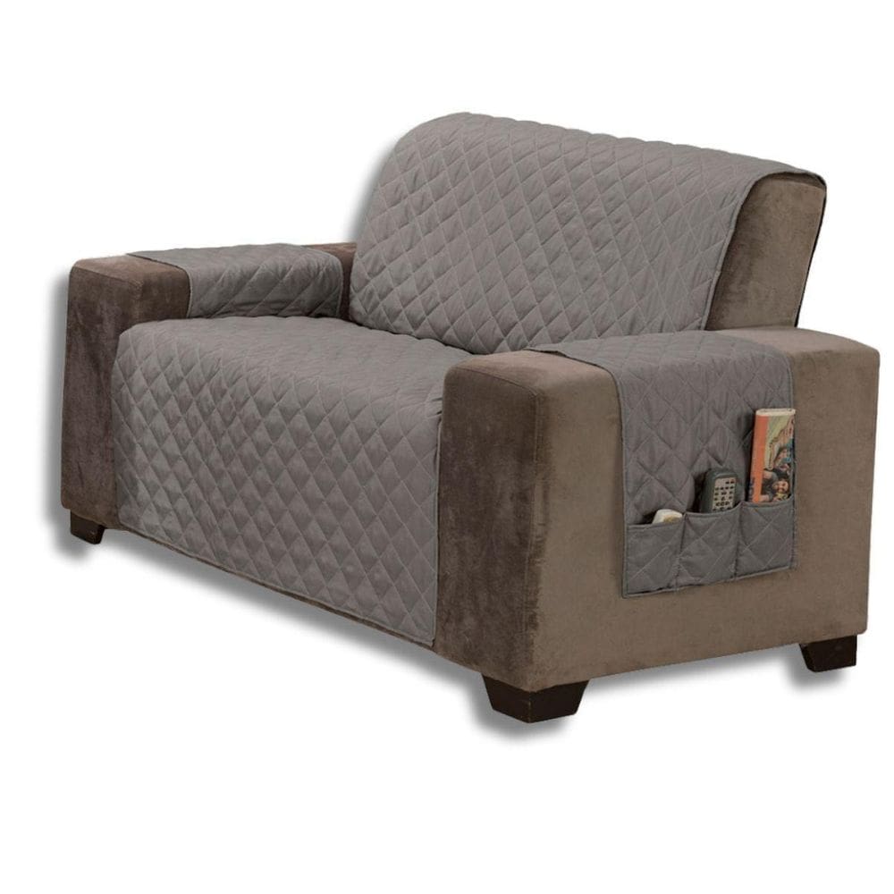 Capa Protetora De Sofá 2 Lugares Classic Matelado Com Bolsos