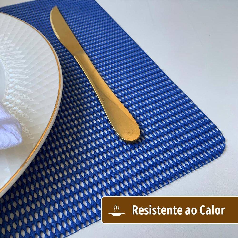 12 Jogo Americano Pvc Antiderrapante Resistente New Flex Az