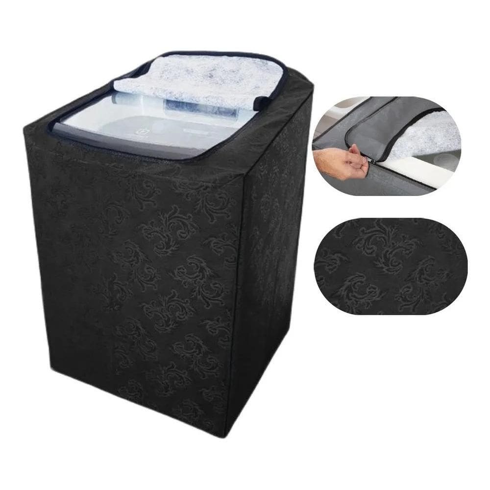 Capa Lavadora Eletrolux Consul Impermeável Com Zíp - Preto G