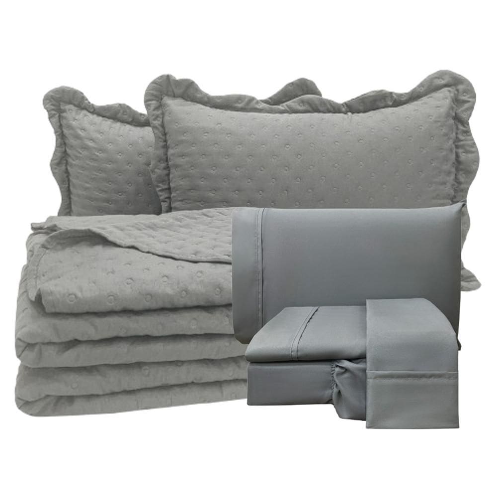 Coordenado Cobre Leito Queen E Lençol Diplomata 7 Peças