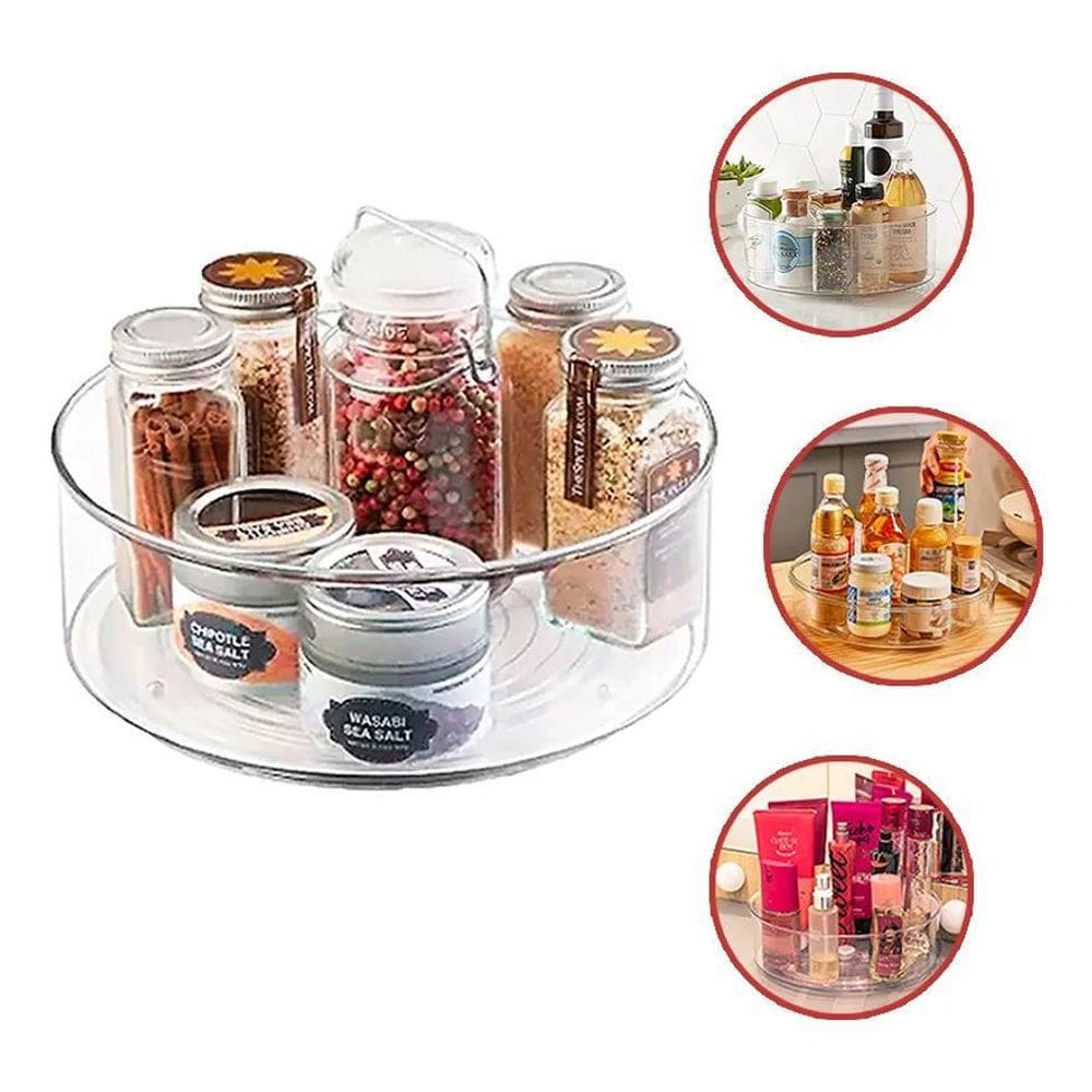 2X Organizador Geladeira Maquiagem Giratório Armário Multius