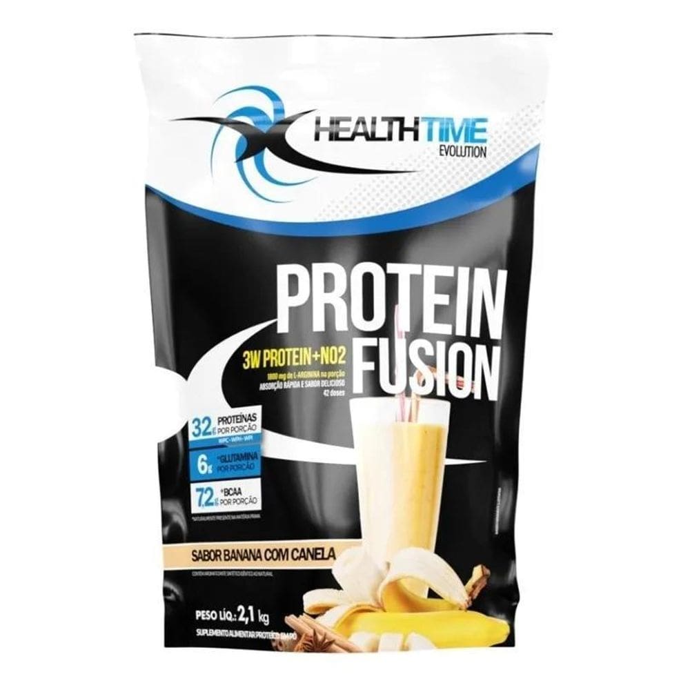 2X Whey Protein 3W Fusion Banana Com Canela - Refil 2,1 Kg