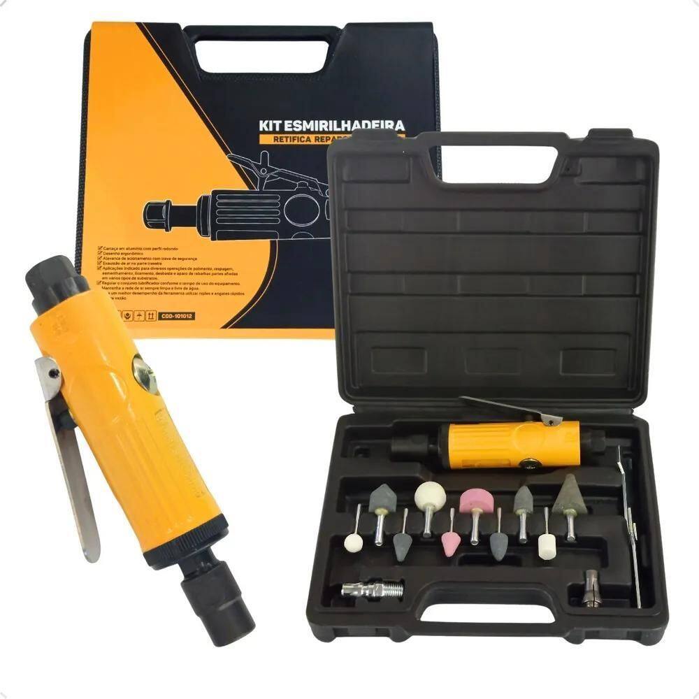 2X Micro Retífica Pneumática Esmeril Com Maleta