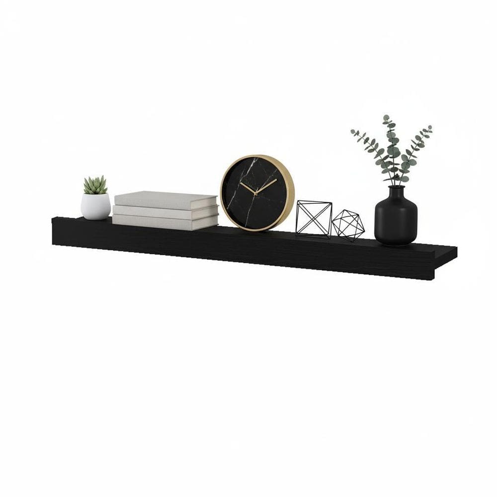 Prateleira Decorativa De Fixação Invisível Preto 60X10