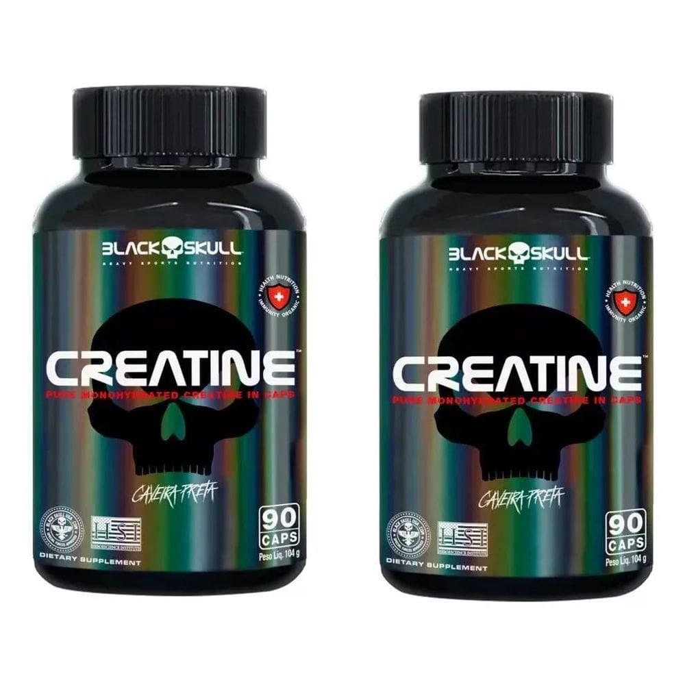2X 2X Creatina Pura 90 Cápsulas - Black Skull