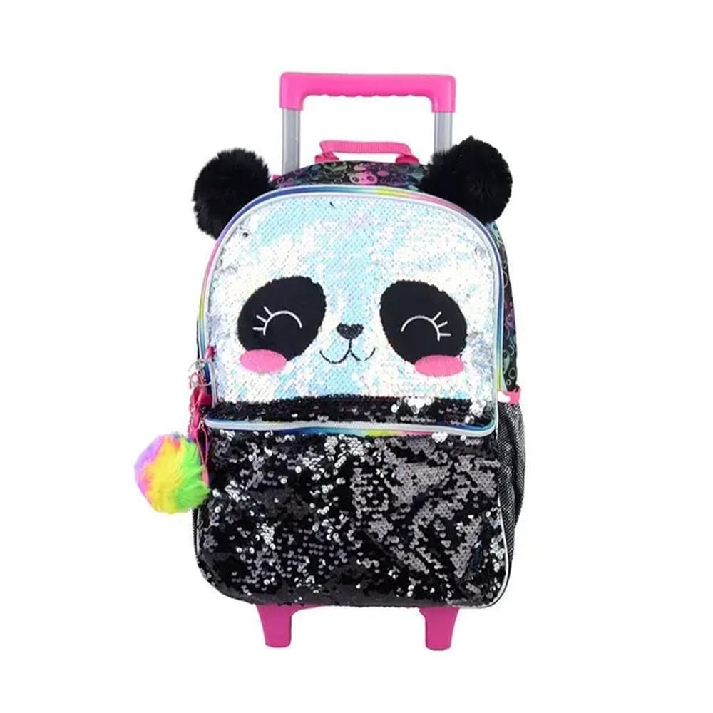 Mochila Pacific Com Carrinho Pack Me Panda Preto
