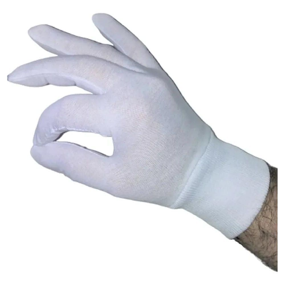2X Luva Kit 3 Prs Branca Algodão Alergia Mão Antiestática