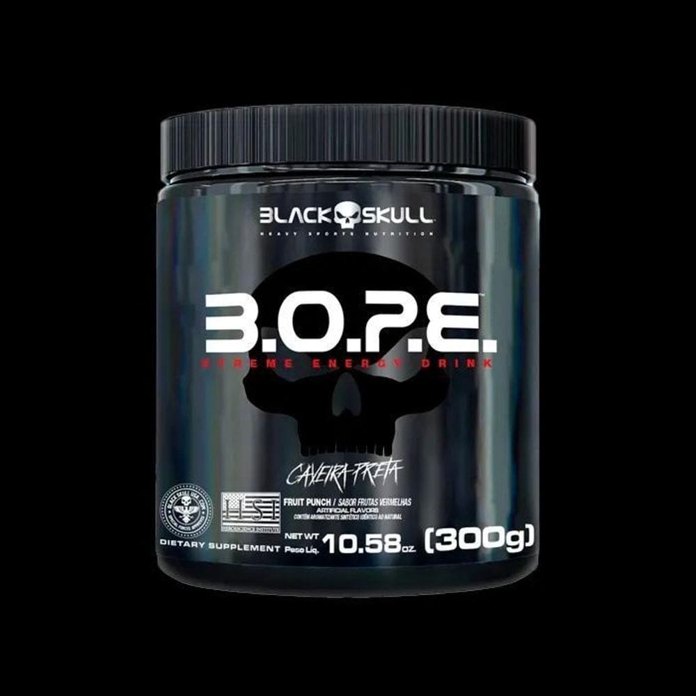 2X Suplemento Em Pó Bope 300G - Caveira Preta - Black Skull