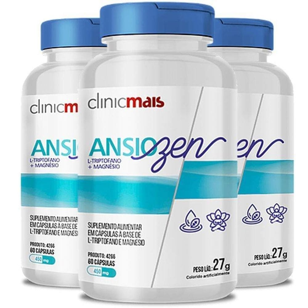 Kit 3 Ansiozen Clinicmais 60 Cápsulas