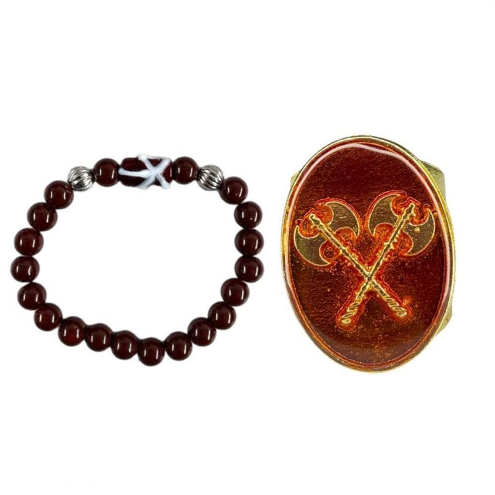 Kit Anel + Pulseira Umbanda Candomblé - Escolha O Modelo