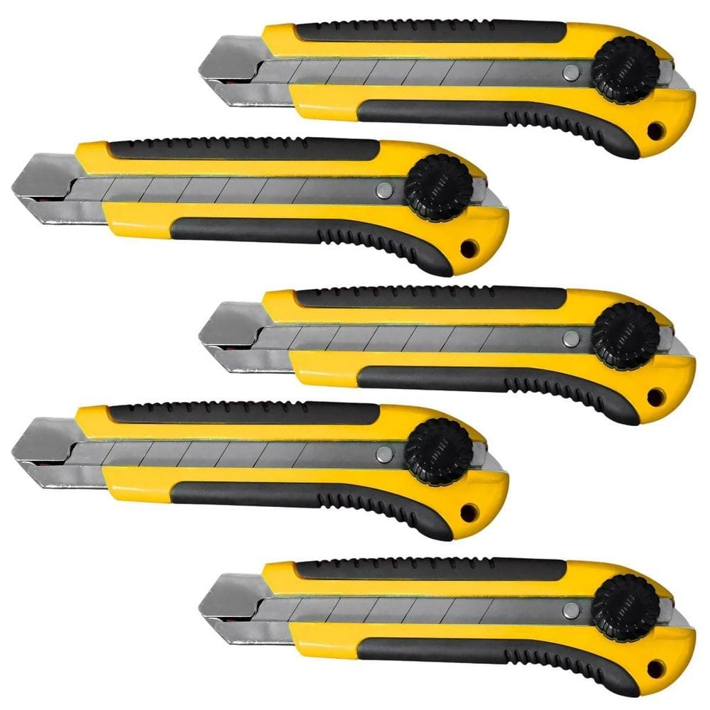 Estilete 25Mm Com Trava Giratória E Lâmina 5 Un