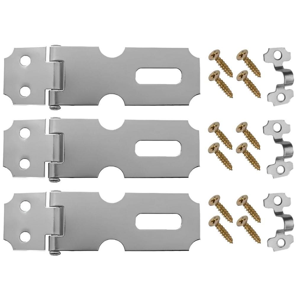 Dobradiça Porta Cadeado Fecho Trinco Zincado 6,3Cm 03 Un