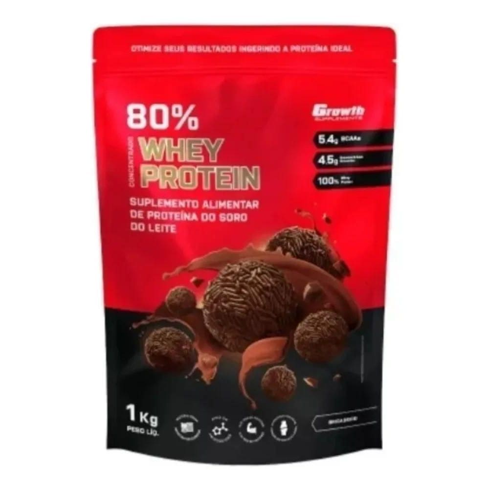 2X  Top  Whey Protein Concentrado 80% 1Kg  -Growth Supplemen