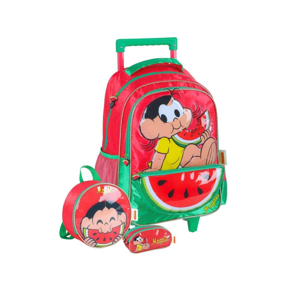 Kit Turma Da Monica Mochila + Lancheira + Estojo - Vermelho