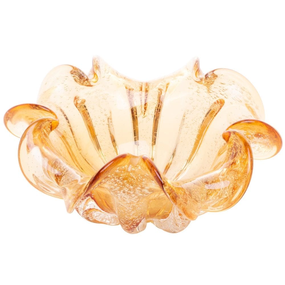 Centro de Mesa Decorativo de Vidro Murano Italy Âmbar 24x11cm Wolff