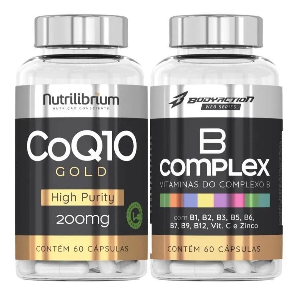 2X Bodyaction - Complexo B 60 Caps + Coenzima Q10 200Mg Gold