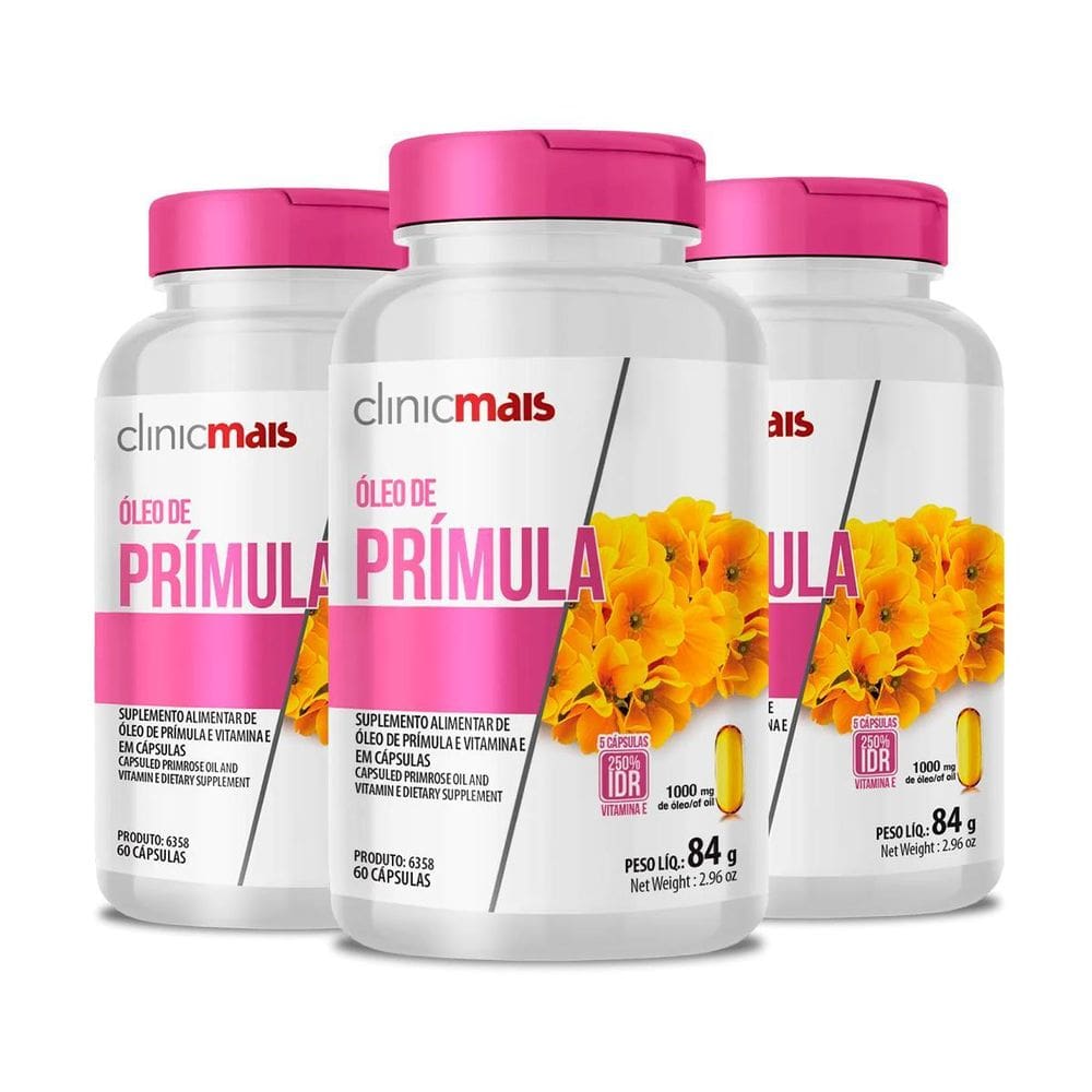Kit 3 Óleo De Prímula 1000Mg Clinicmais 60 Cápsulas
