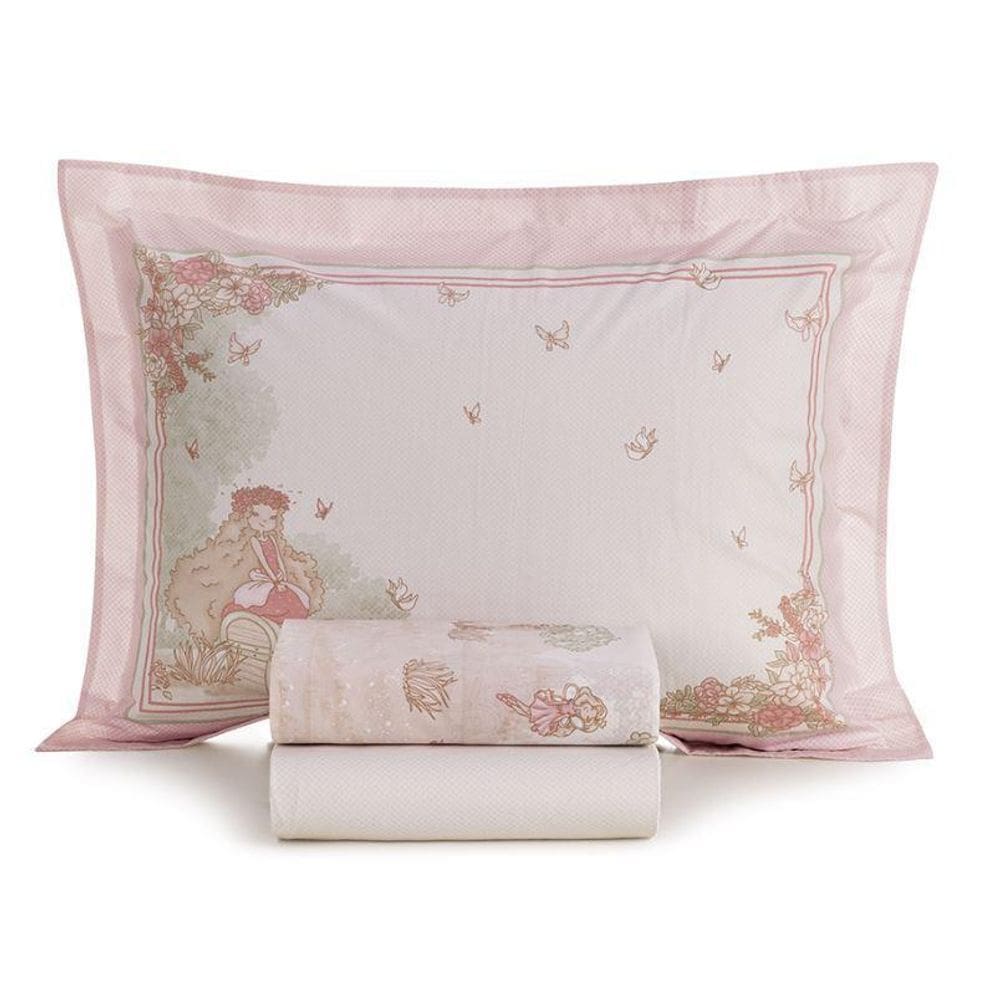 Jogo De Cama Solteiro Infantil Jardim 200 Fios Karsten