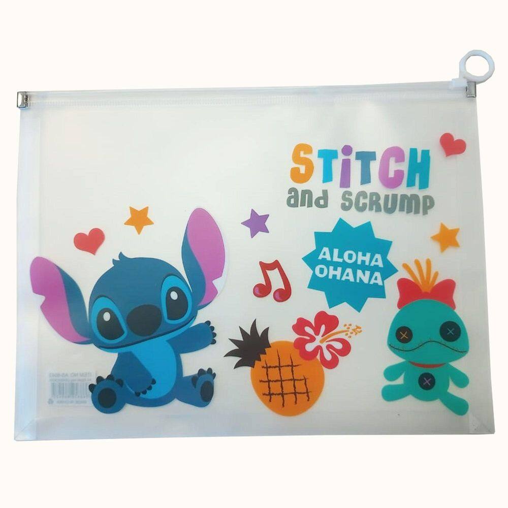 Pasta De Documentos Multiuso Stitch Tamanho A4 Com Ziper
